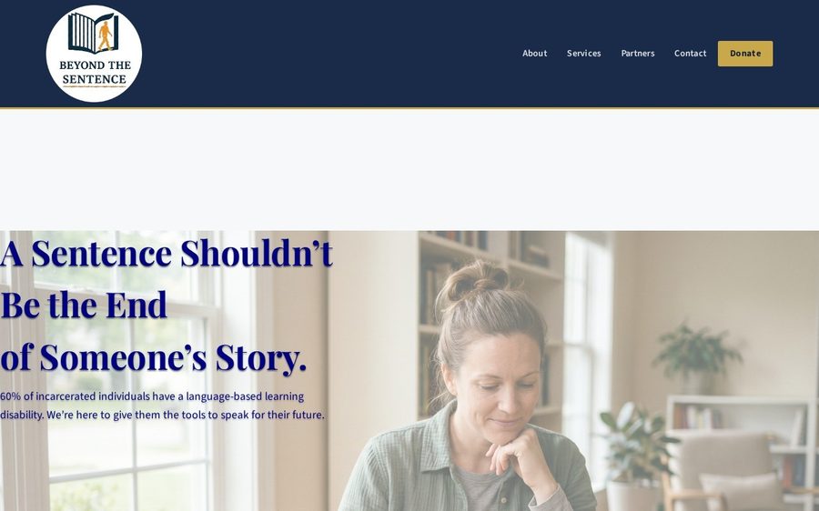 The website we built for Beyond the Sentence