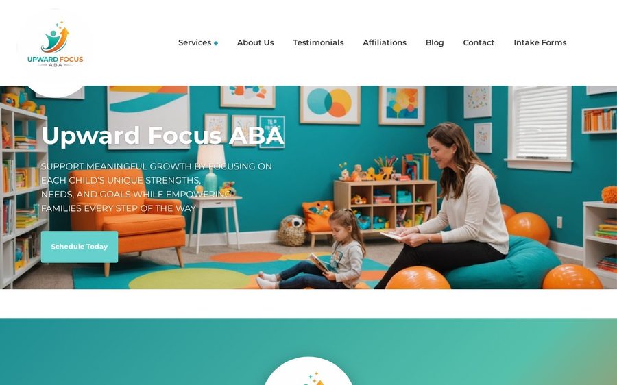 The website we built for Upward Focus ABA